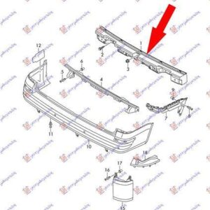 879003855 VW Transporter 2010-2015 | Τραβέρσα Προφυλακτήρα Πίσω