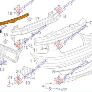 883004300 VW Jetta 2010-2014 | Ενίσχυση Προφυλακτήρα Πίσω