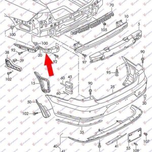 884004307 VW Passat 2011-2015 | Βάση Προφυλακτήρα Πίσω Αριστερή