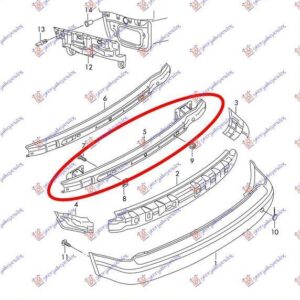 887003850 VW Caddy 2010-2015 | Τραβέρσα Προφυλακτήρα Πίσω