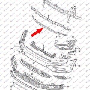 889103845 VW Tiguan 2016-2020 | Τραβέρσα Προφυλακτήρα Εμπρός