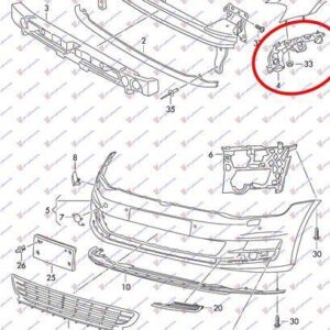 892204283 VW Golf Variant/Alltrack 2013-2017 | Βάση Προφυλακτήρα Εμπρός Δεξιά