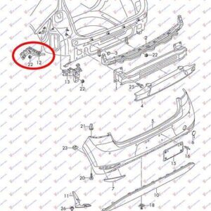 890004303 VW Golf 2013-2016 | Βάση Προφυλακτήρα Πίσω Δεξιά