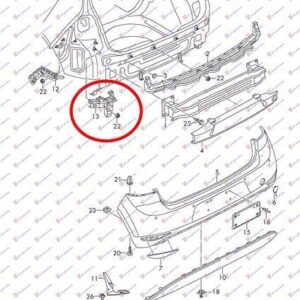 890004306 VW Golf 2013-2016 | Βάση Προφυλακτήρα Πίσω Δεξιά